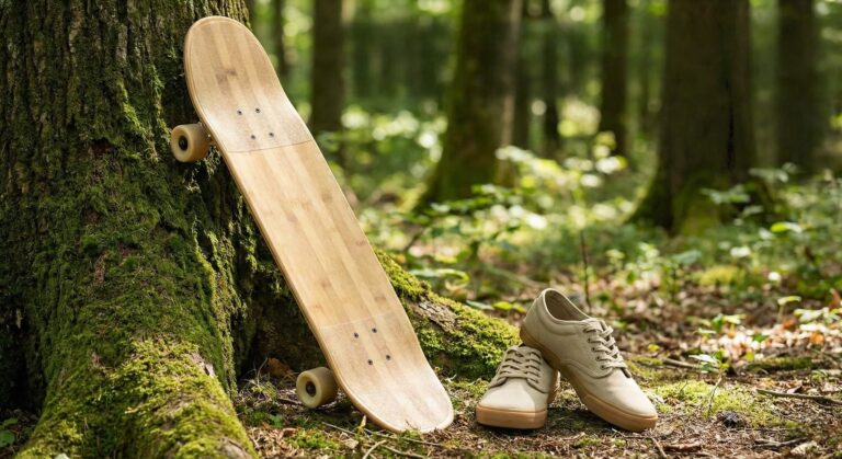 An image showing eco-friendly, sustainable skating gear
