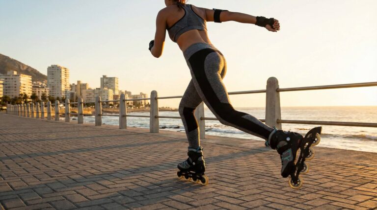 An image of a lady skating for fitness