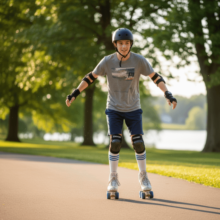 An image of beginner learning how to skate.