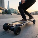 An image showing a skater on smart electronic skateboard