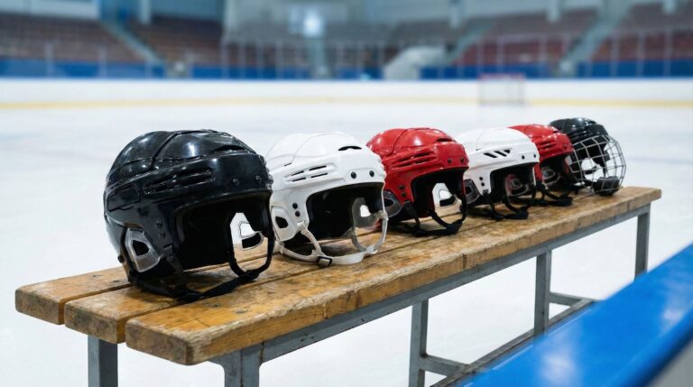 An image of ice hockey hemets