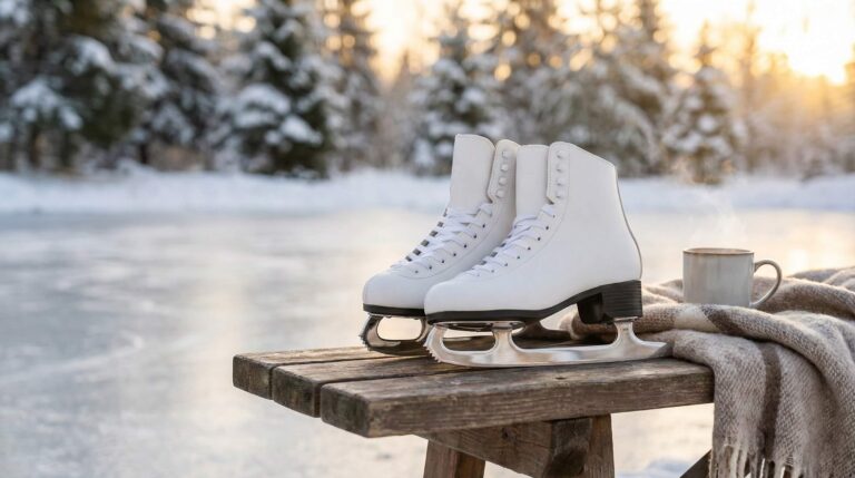 An image of women's ice figure skates