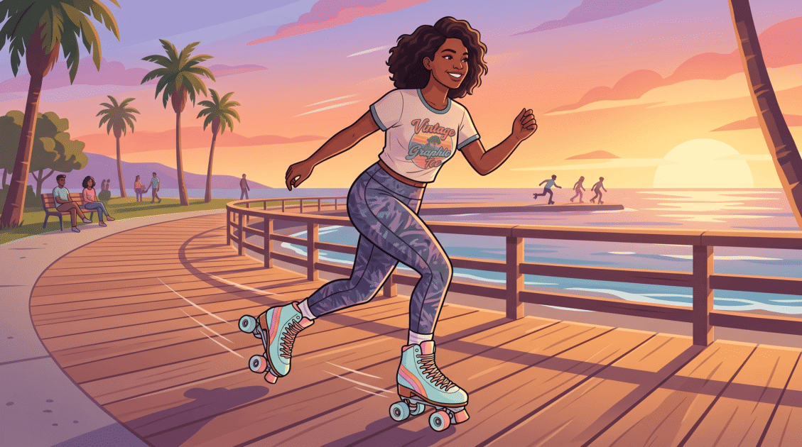 Woman on roller skates