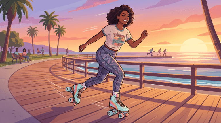 Woman on roller skates